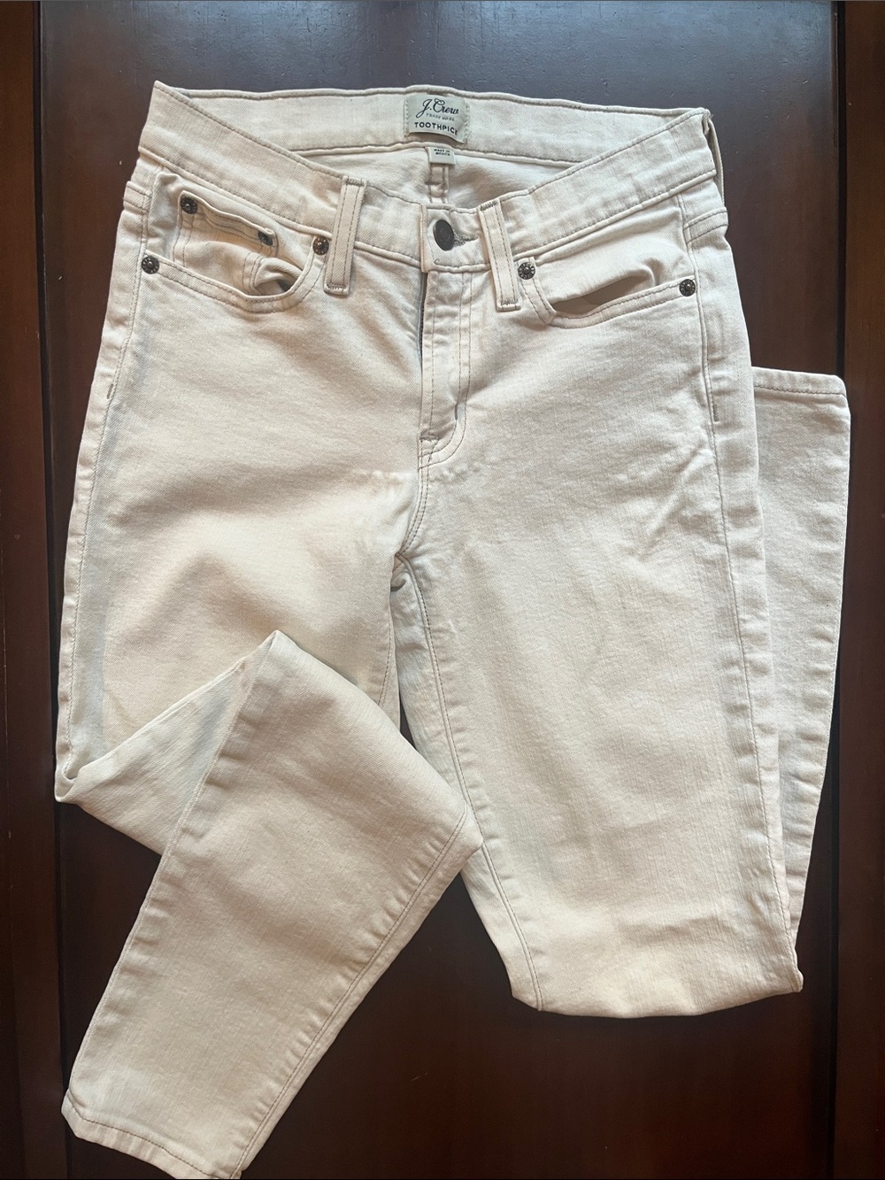 J. Crew Cream Toothpick Skinny Jeans